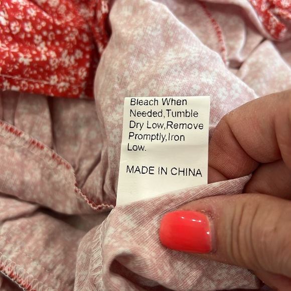 Jess Crum x Hazel & Olive Red Ditsy Floral Tiered Sleeveless Mini Dress New - Picture 5 of 8